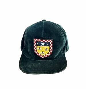 Gucci L/59 Green Soft Velvet Bee Crest Label Snapback Cotton Baseball Cap EUC